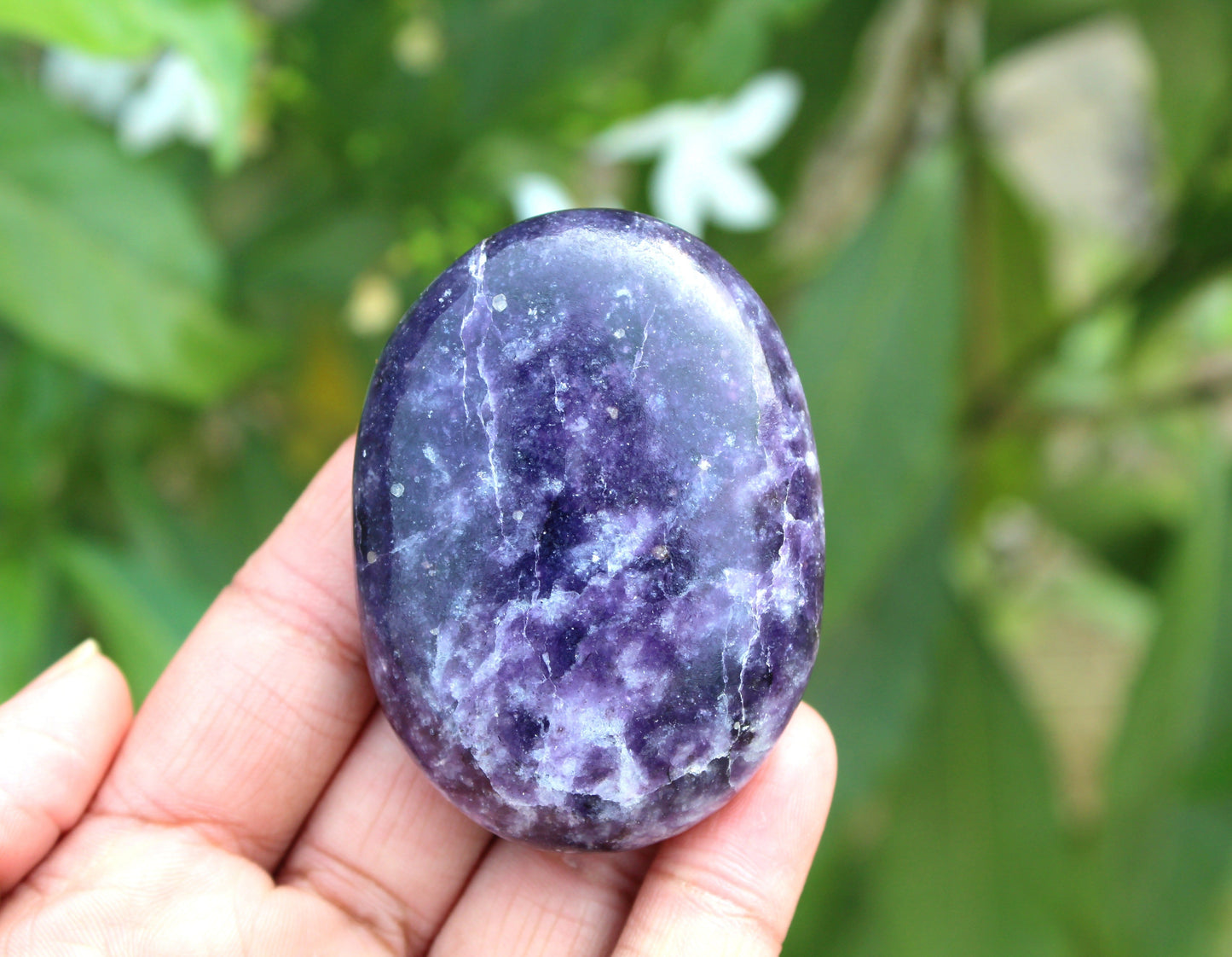 Natural Lepidolite Large Palm Stone