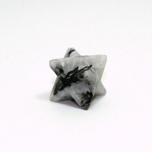 Natural White Rainbow Moonstone Merkaba Star 20 mm