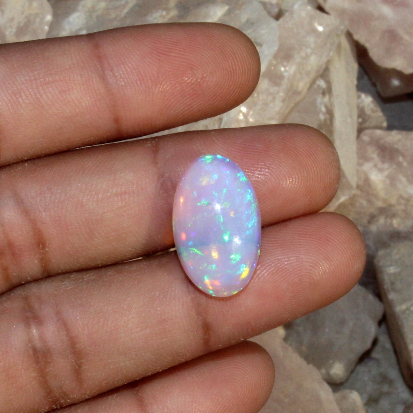 Natural Fire Ethiopian Opal 11.5 x 18.5 mm