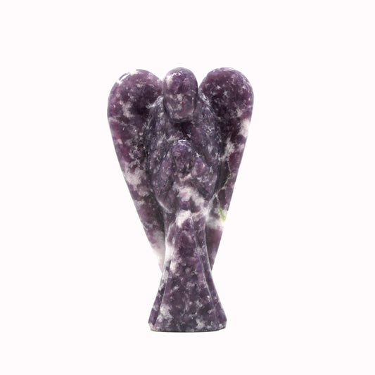 Natural Lepidolite Hand Carved Angel