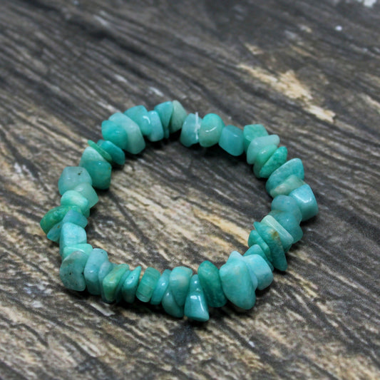 Natural Amazonite Stretchable Chip Bracelet