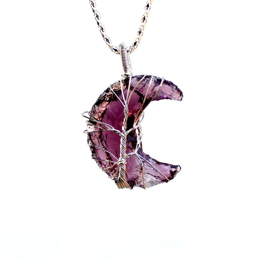 Amethyst Crescent Moon Necklace