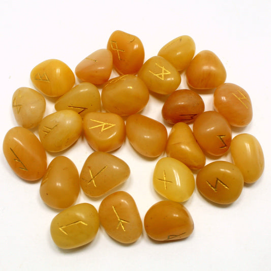 Natural Golden Quartz Rune Set