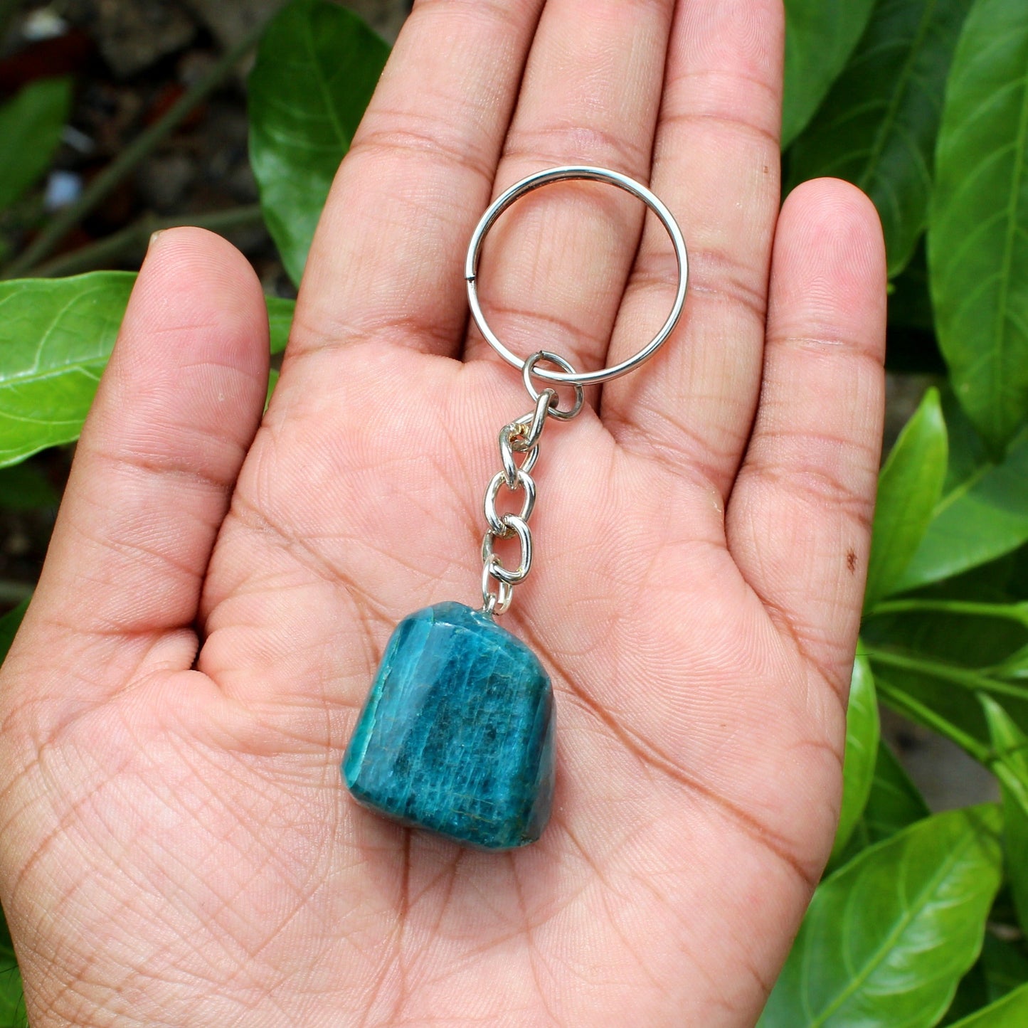 Natural Apatite Tumble Stone Keyring