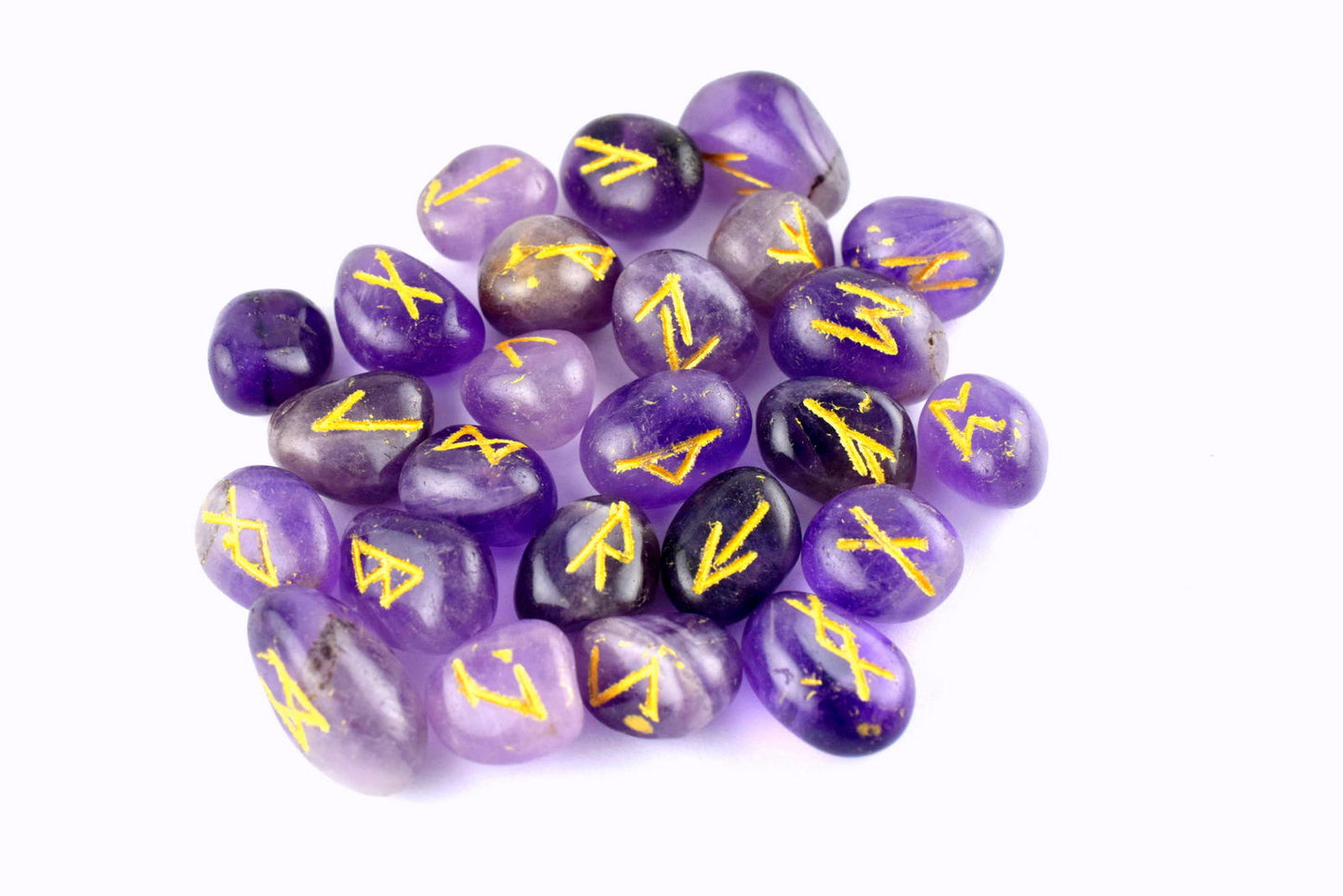 Natural Amethyst Rune Set