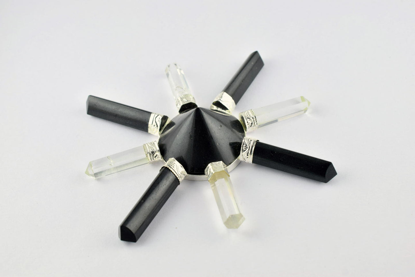 Clear Quartz And Black Tourmaline 8 Point Energy Generator