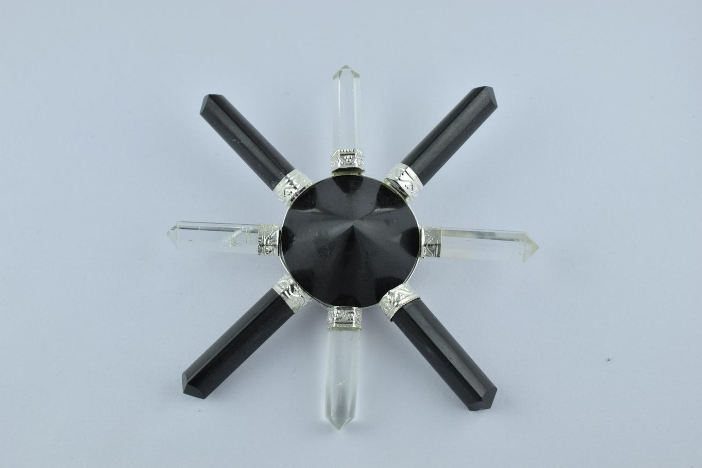 Clear Quartz And Black Tourmaline 8 Point Energy Generator