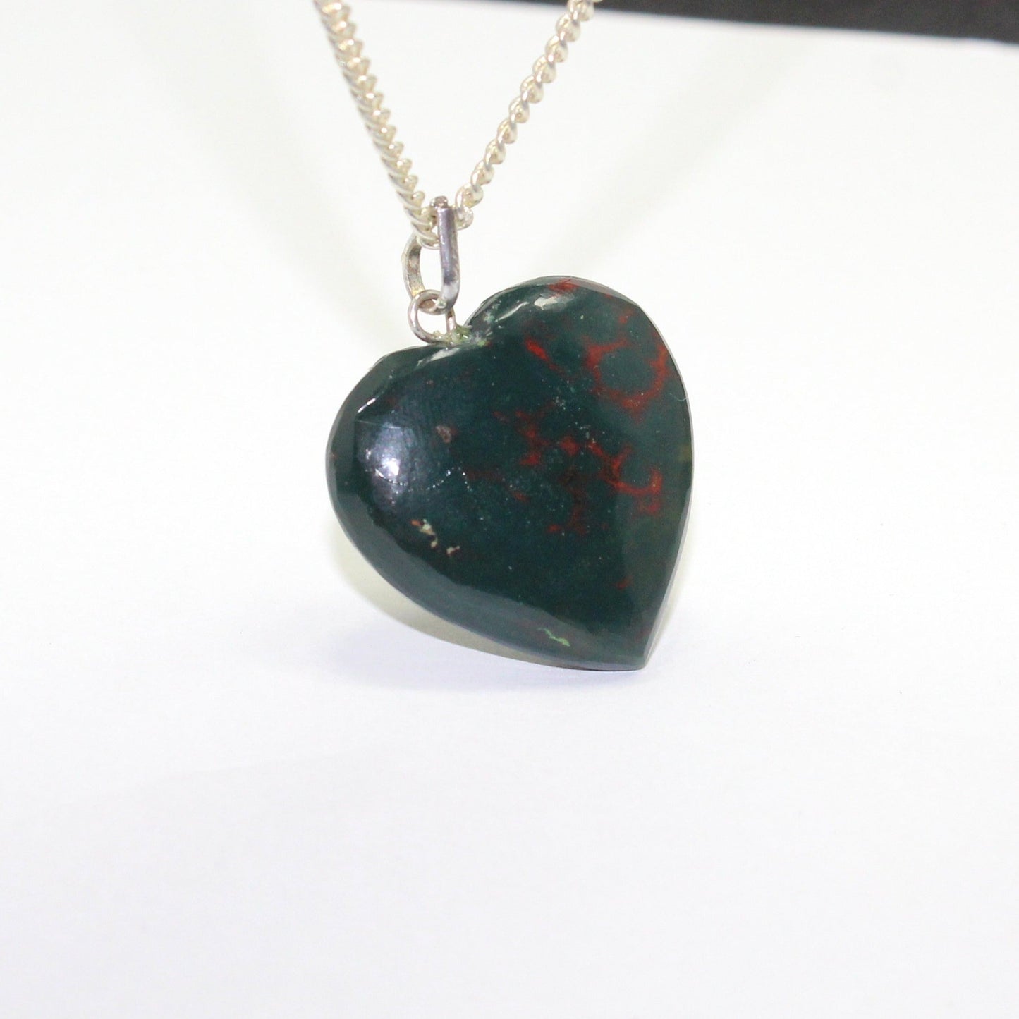 Natural Bloodstone Heart Pendant