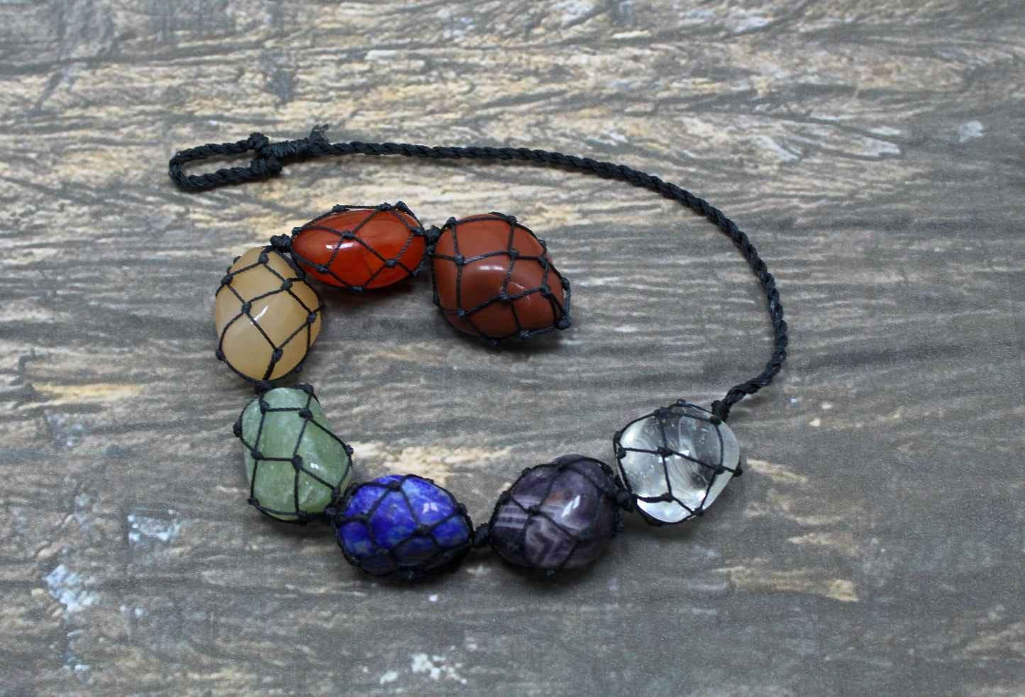 Natural 7 Chakra Tumble Stone Hanger