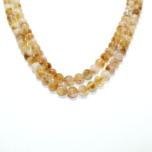 Natural Citrine 8 mm Bead Strand