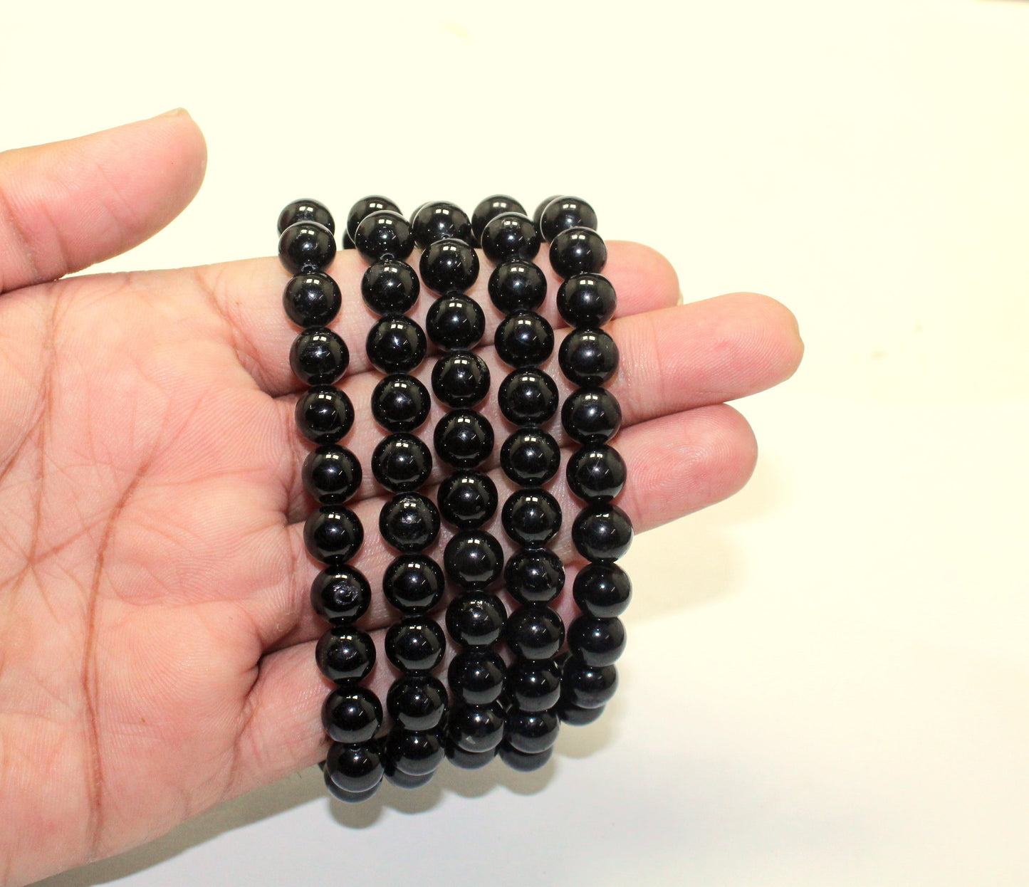 Natural Black Tourmaline Bead Bracelet