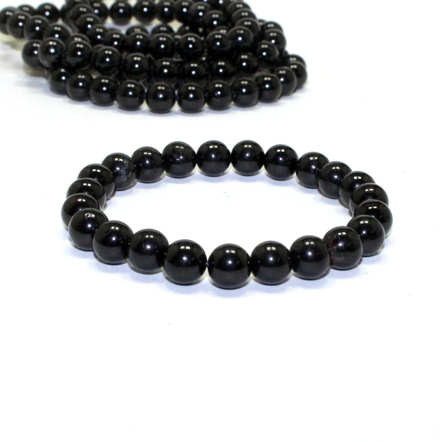 Natural Black Tourmaline Bead Bracelet