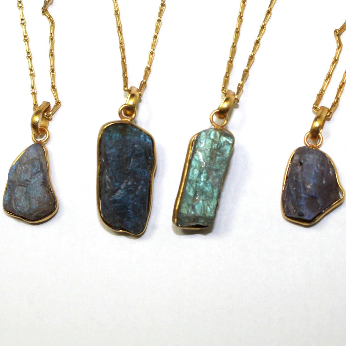 Flashy Raw Labradorite Necklace