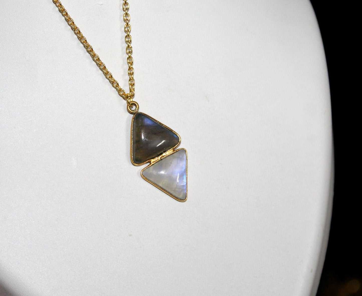 Labradorite and Moonstone Gold Plated Necklace