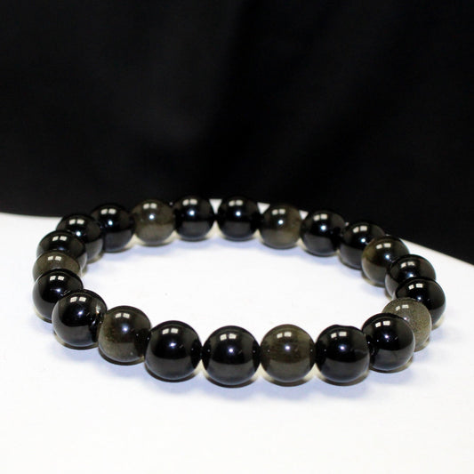 Triple Protection Bracelet - Golden Sheen Obsidian, Black Onyx and Black Tourmaline