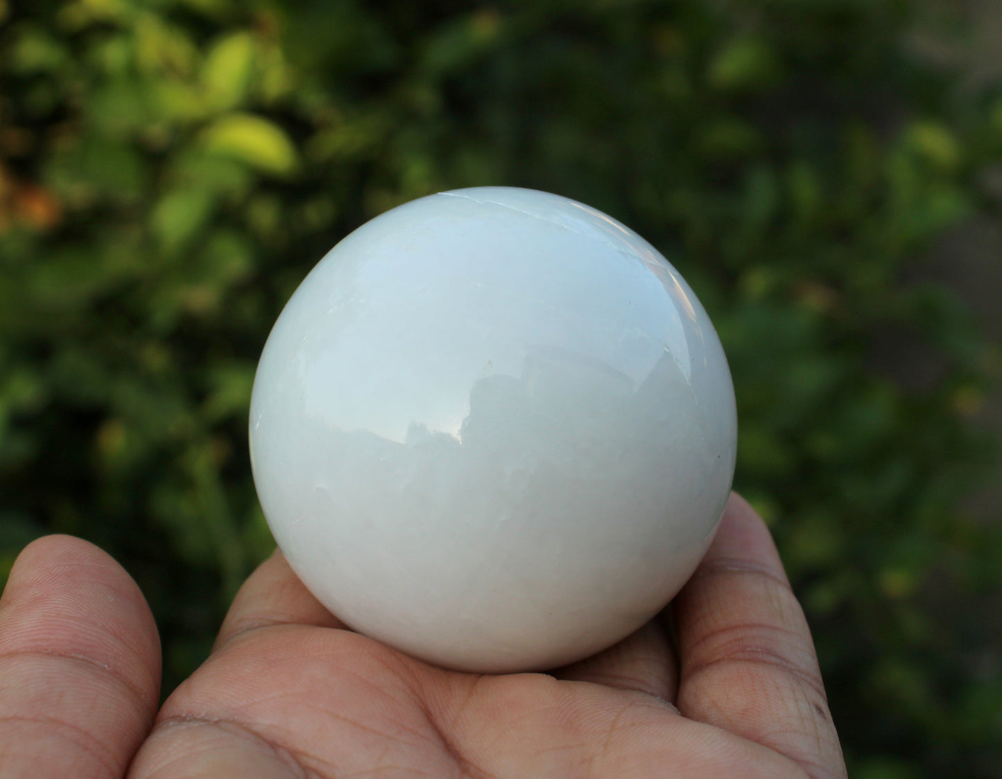 Natural 52 mm White Jade Sphere