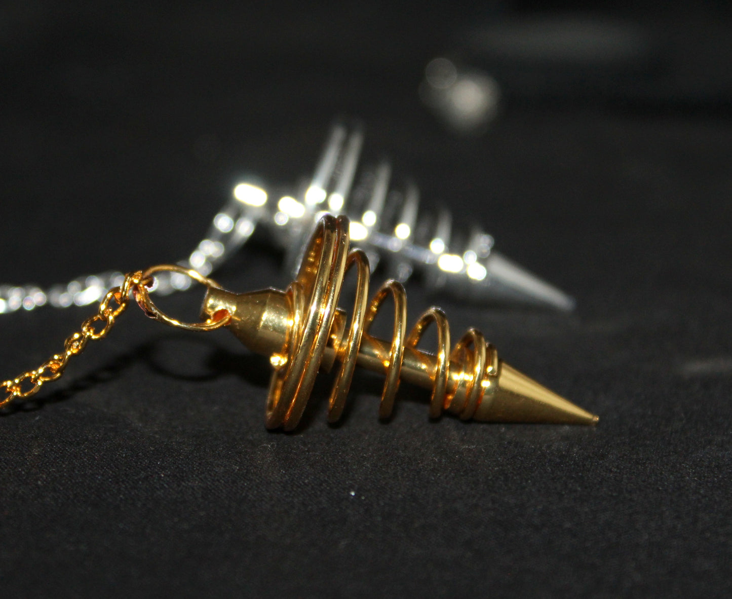 Gold Plated Brass Spiral Dowsing Pendulum