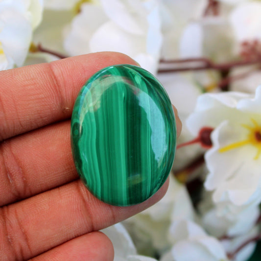 Natural Malachite Oval Palm Stone