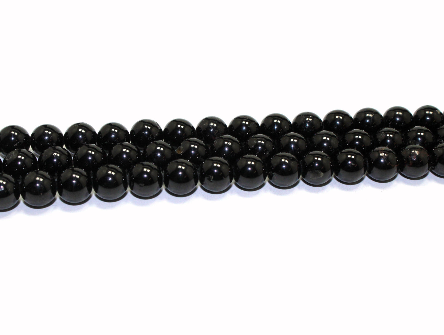 8 mm Natural Black Tourmaline Bead Strand