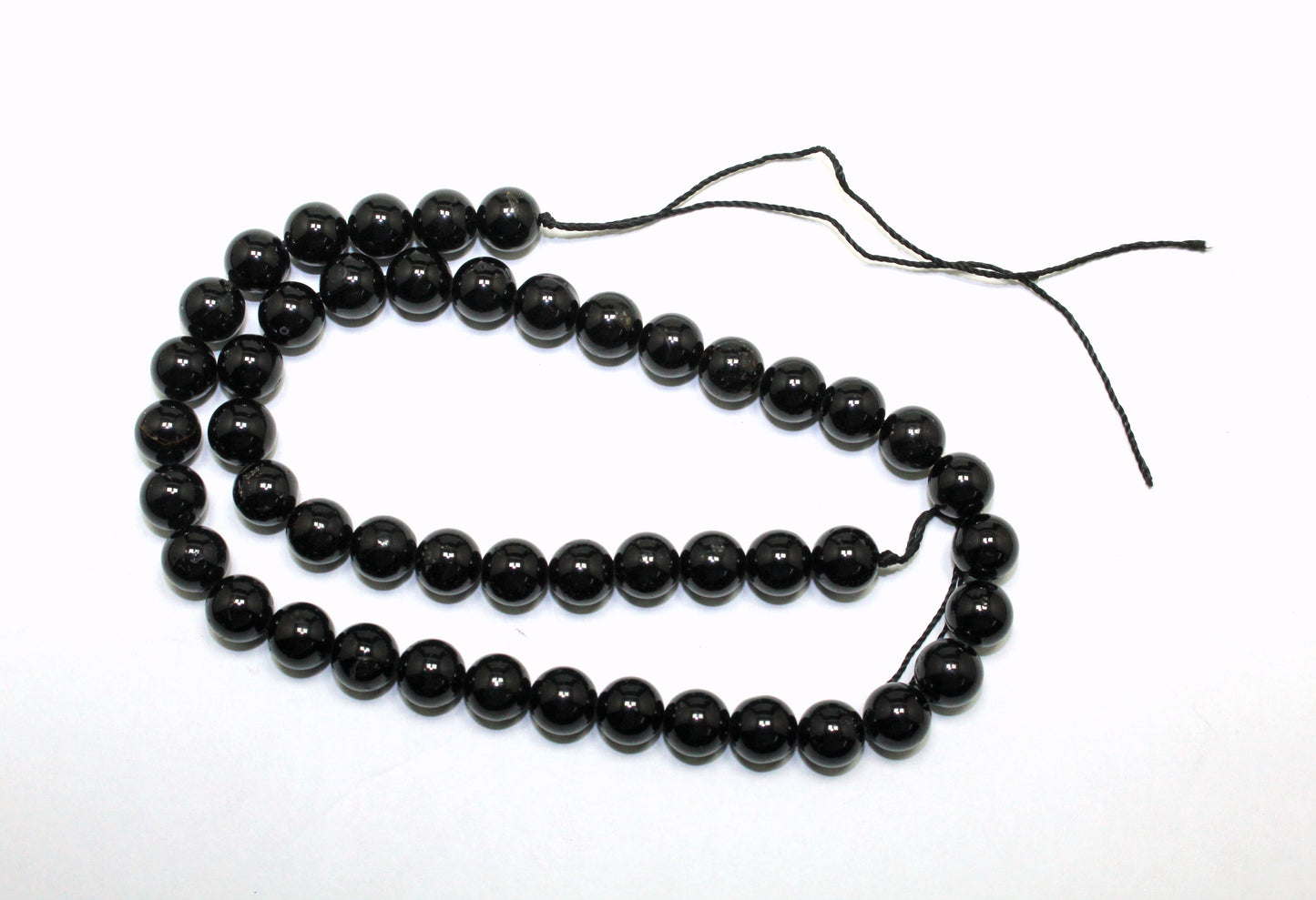 8 mm Natural Black Tourmaline Bead Strand