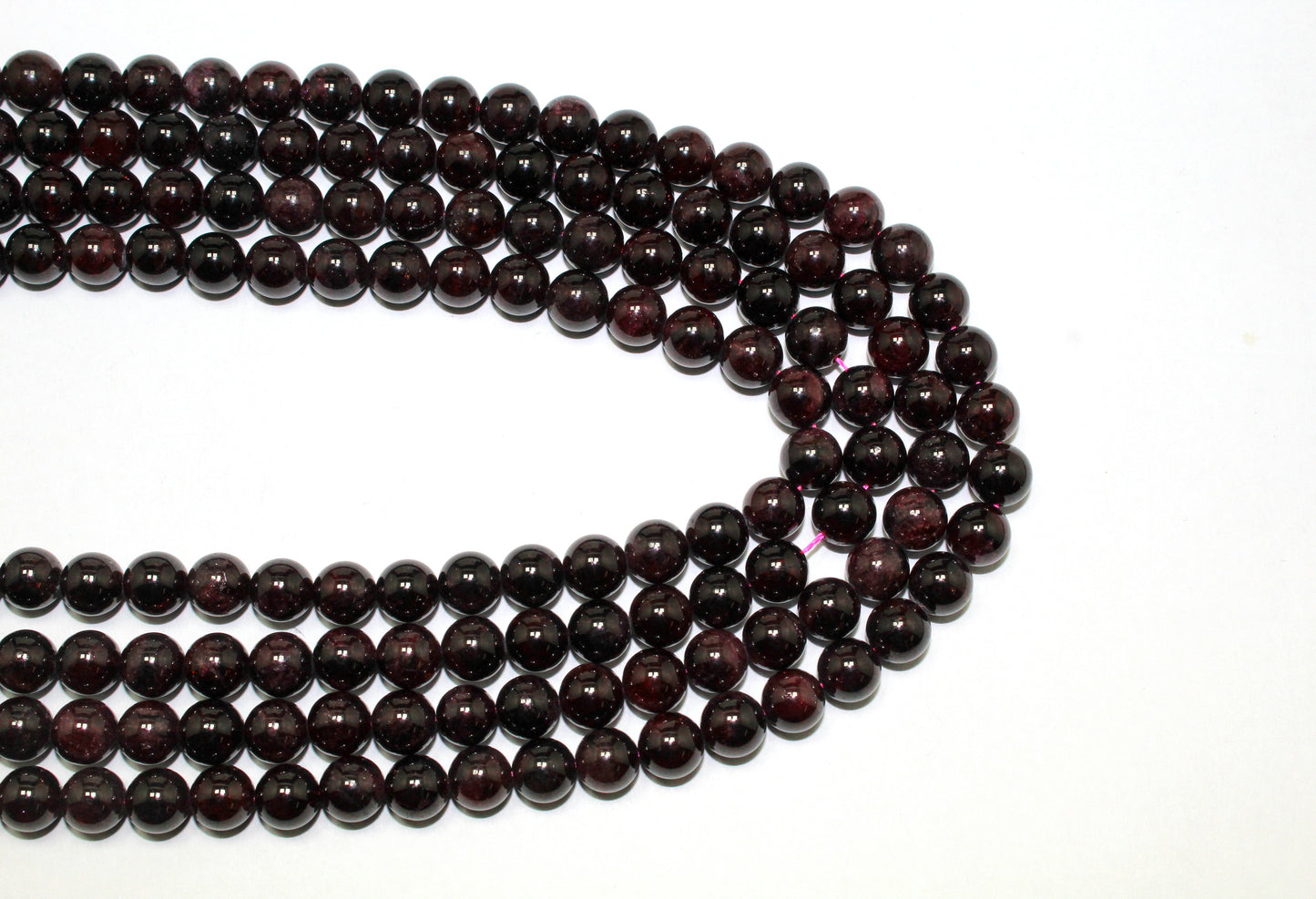 8 mm Natural Garnet Bead Strand