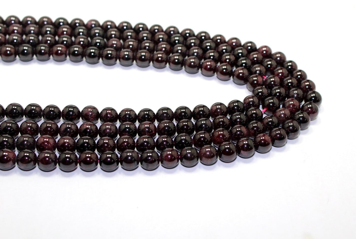 8 mm Natural Garnet Bead Strand