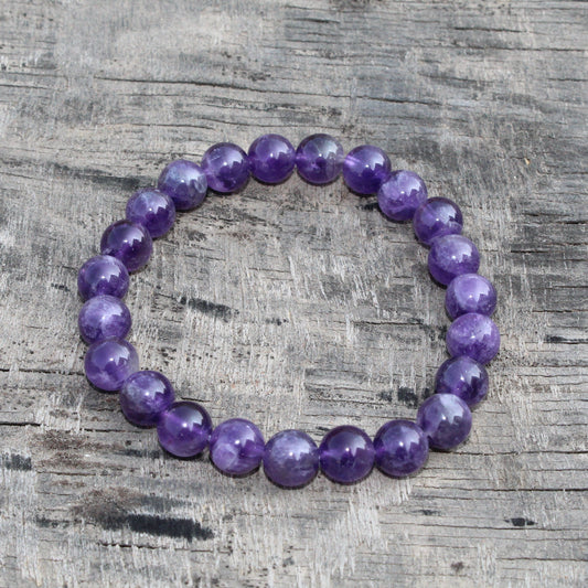 Natural Amethyst Bead Bracelet