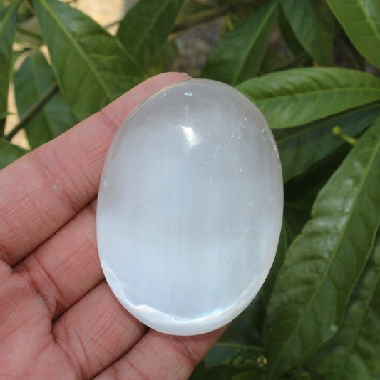 Natural Large Selenite Palm Stone