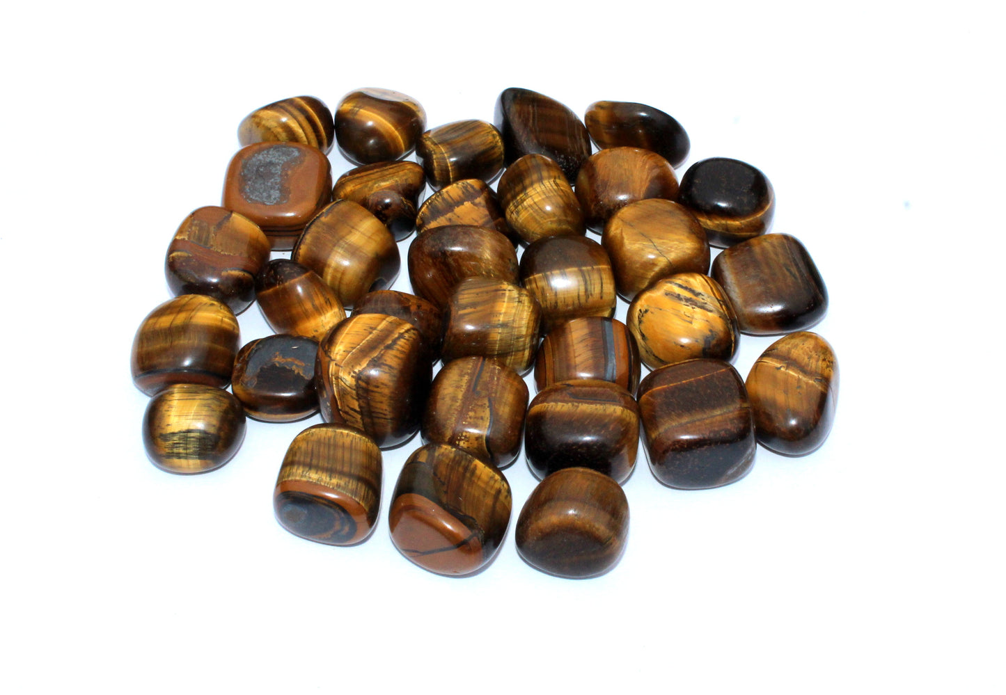 2 Lb Tiger Eye Tumbled Stone - Wholesale