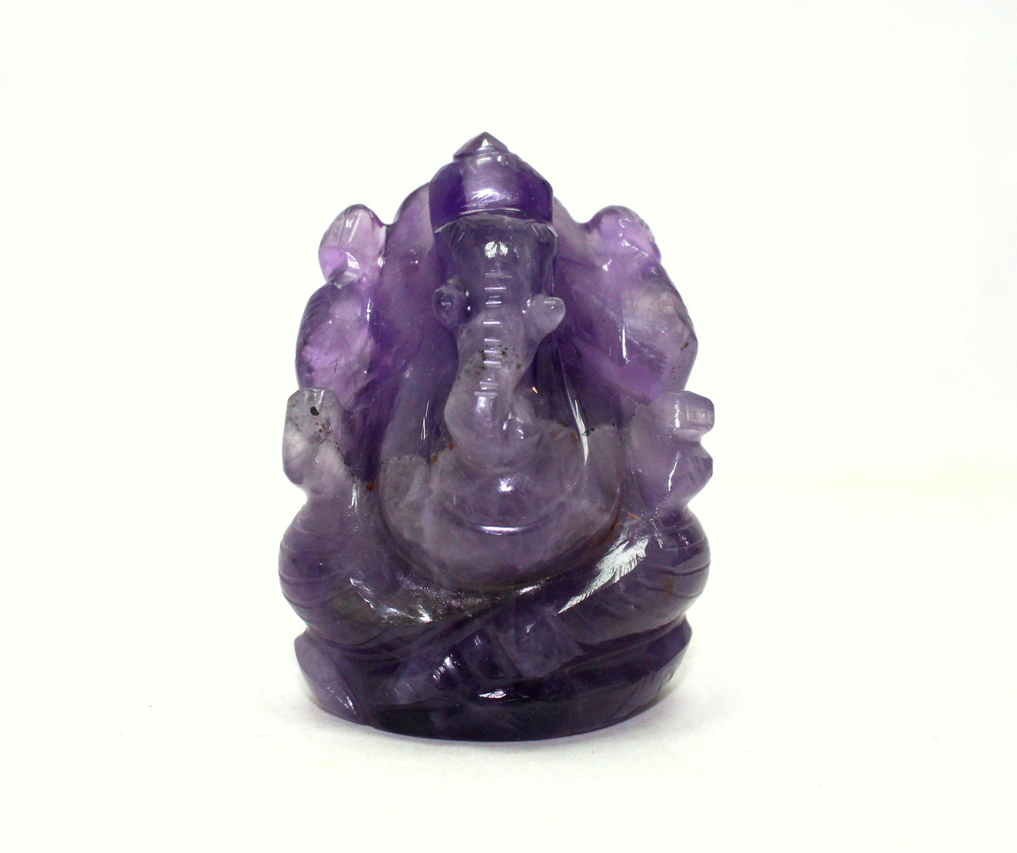 Natural Amethyst Hand Carved Lord Ganesh