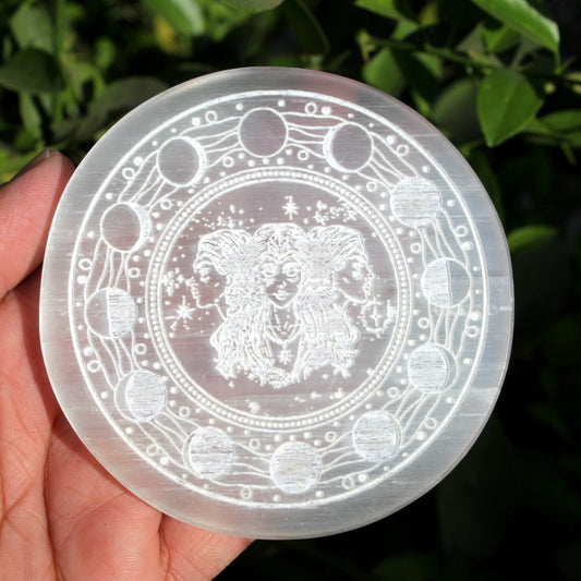 Natural Selenite Charging Hecate Plate