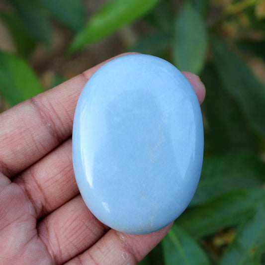 Natural Angelite Palm Stone