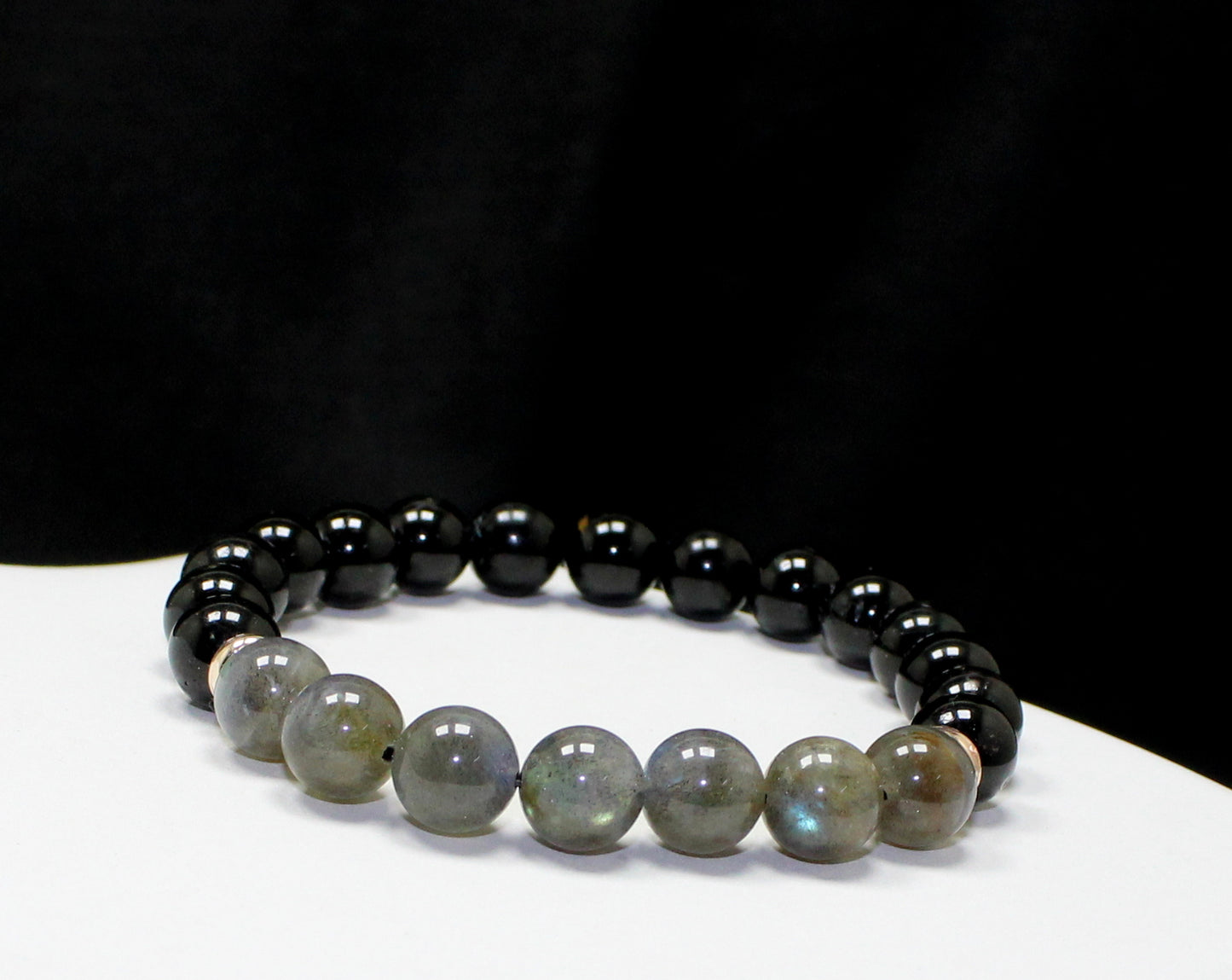 Empath Protection Bead Bracelet - Black Tourmaline and Labradorite