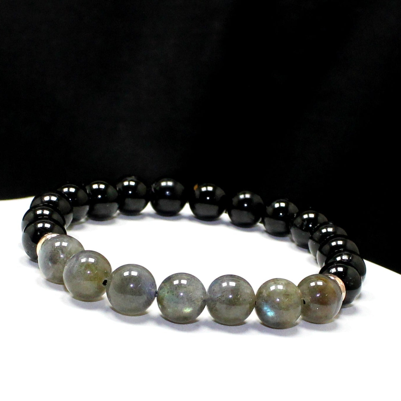 Empath Protection Bead Bracelet - Black Tourmaline and Labradorite