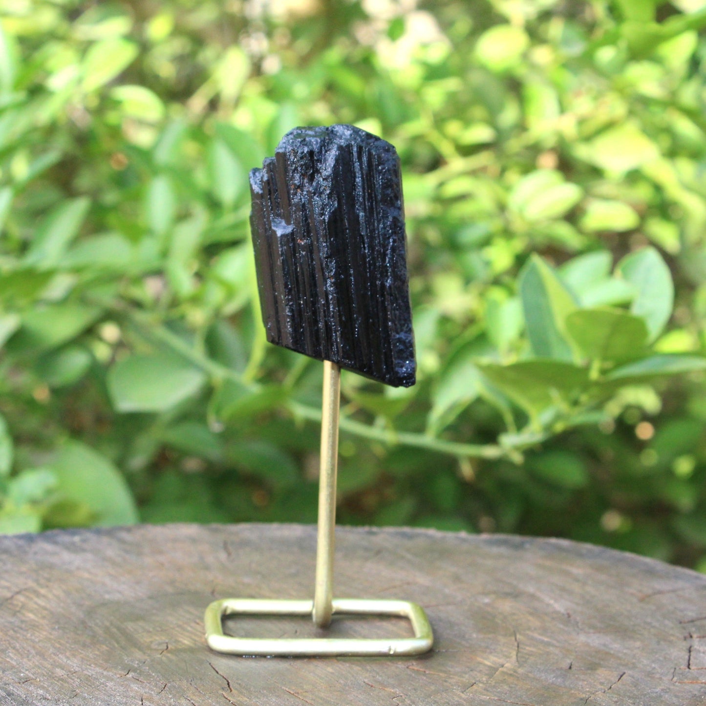 Natural Black Tourmaline on Stand