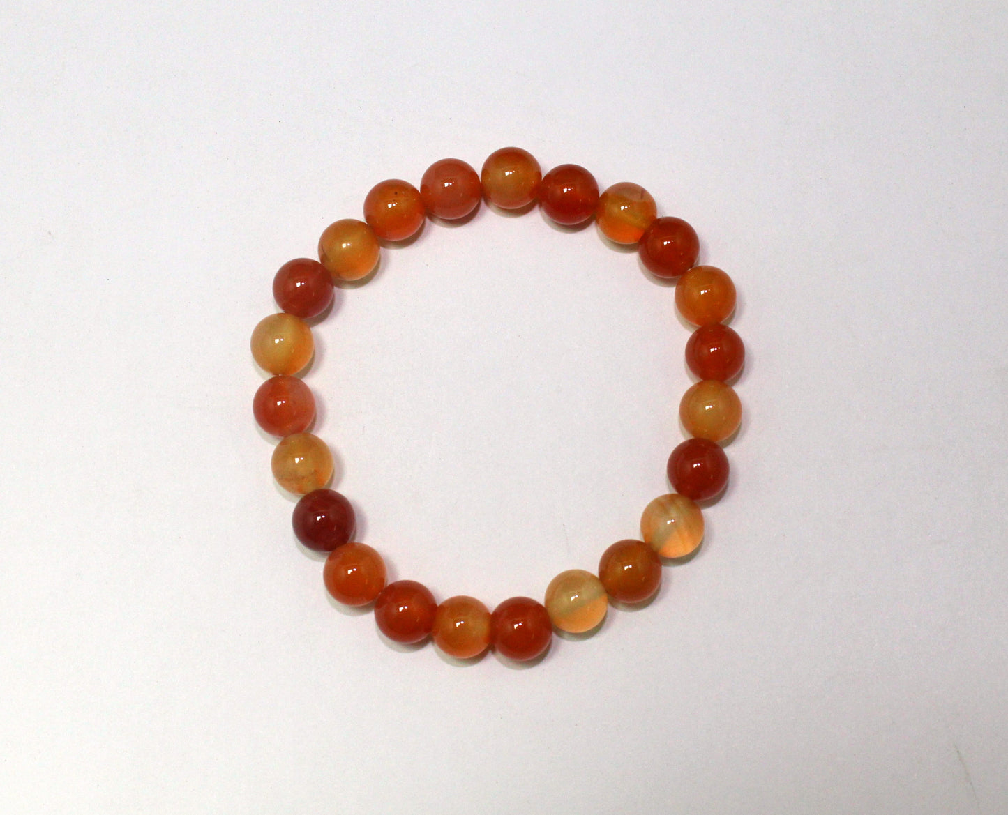 Natural Carnelian 8 mm Bead Bracelet