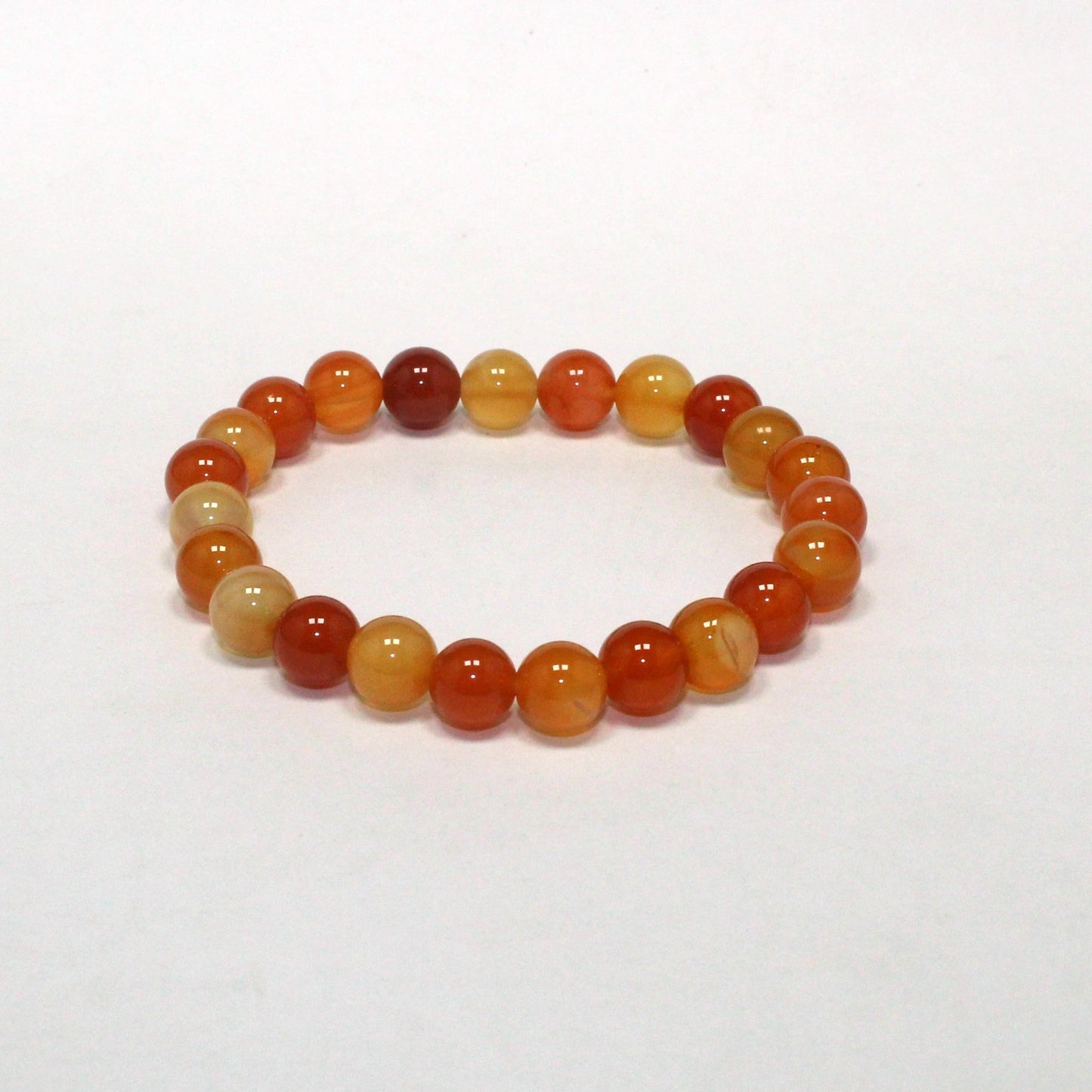 Natural Carnelian 8 mm Bead Bracelet