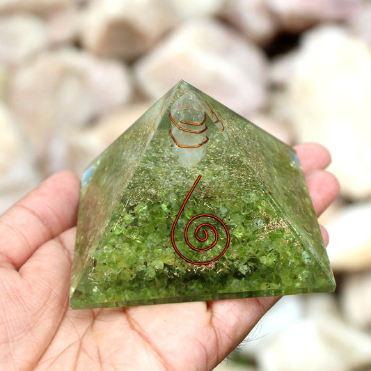 Large Peridot Orgone Pyramid