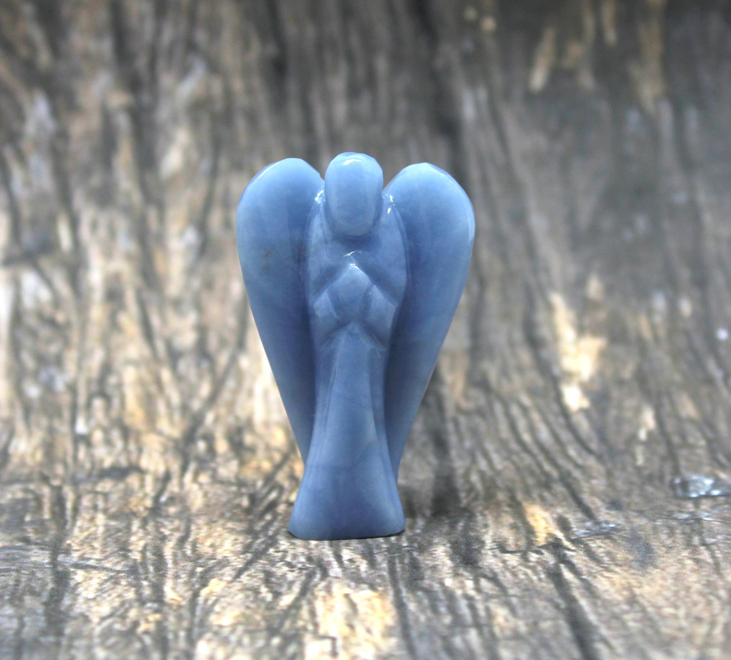 Natural Angelite Hand Carved Angel