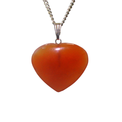 Natural Carnelian Heart Pendant