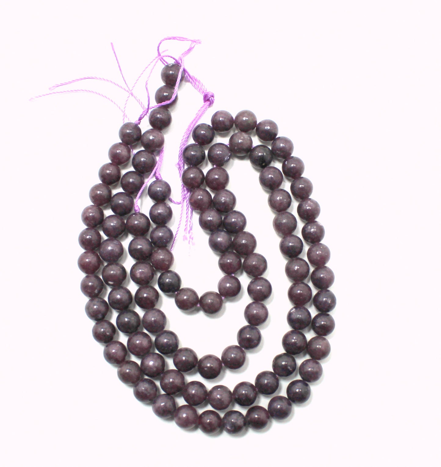 Natural Lepidolite Bead Strand 8 mm