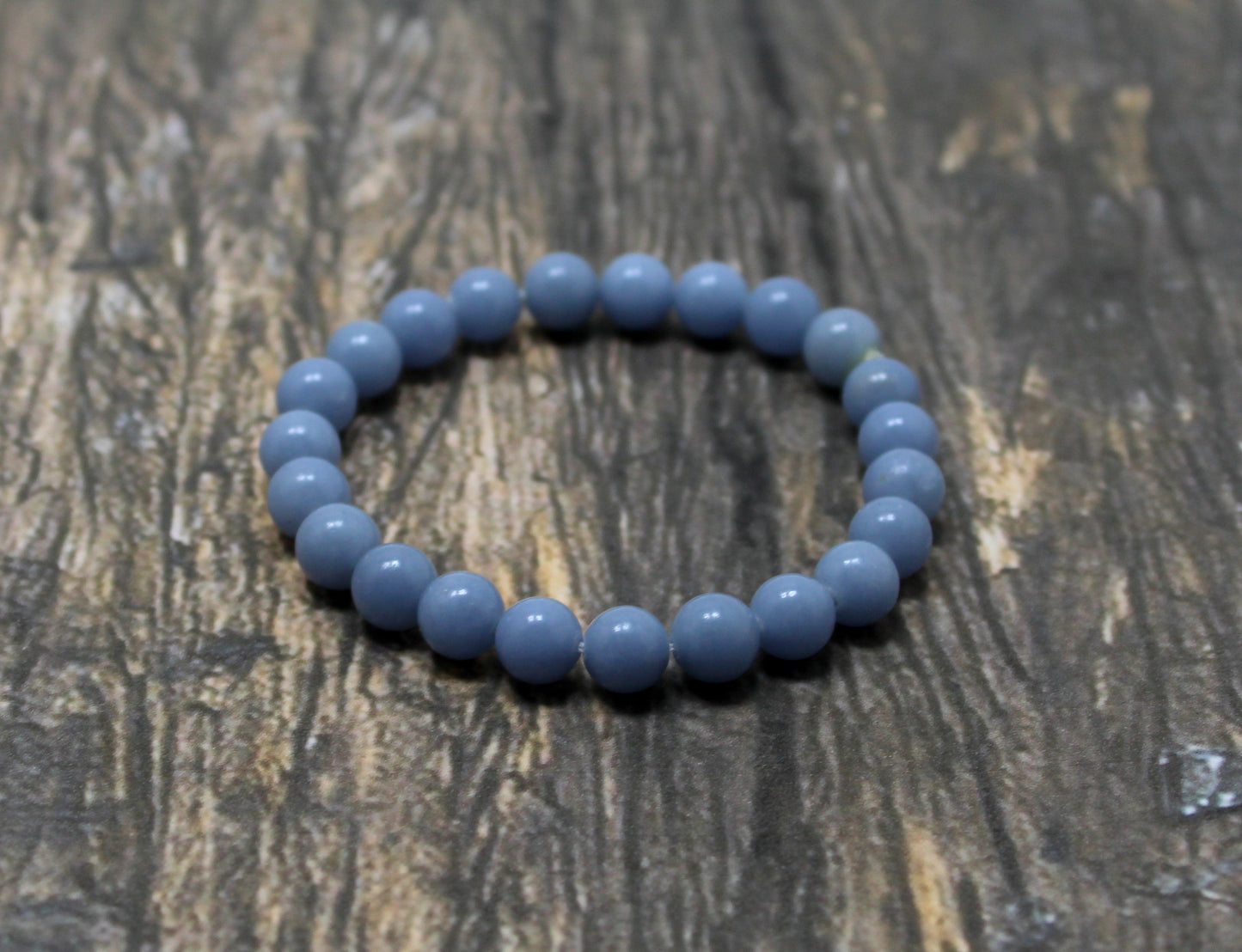 Natural Angelite Bead Bracelet