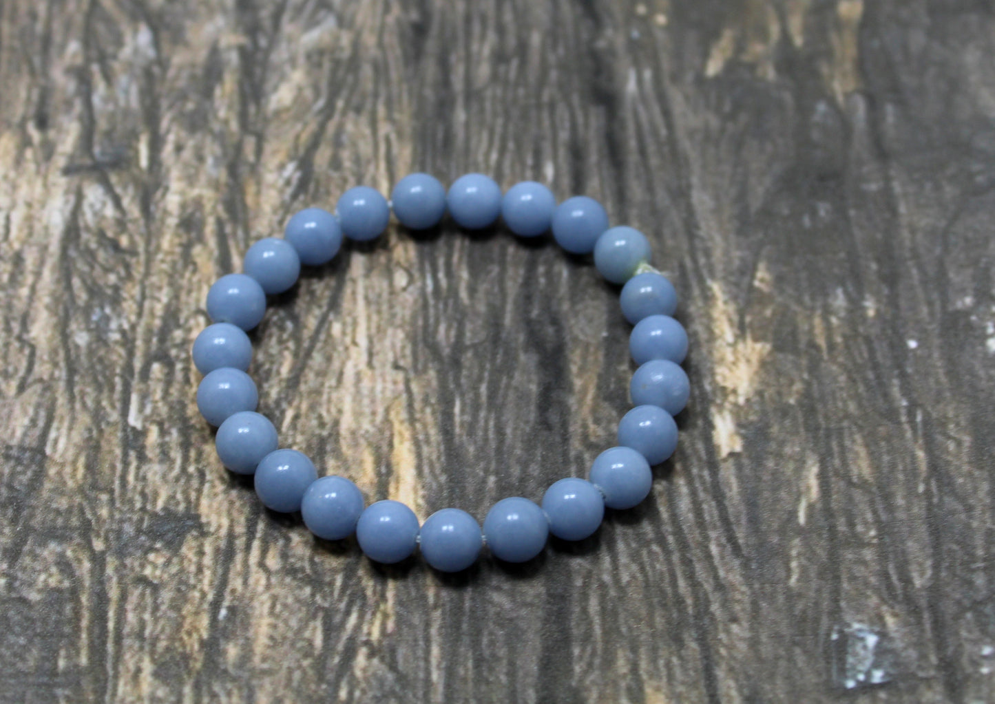 Natural Angelite Bead Bracelet