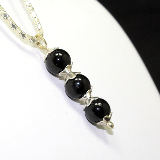 Natural Black Tourmaline Bead Necklace