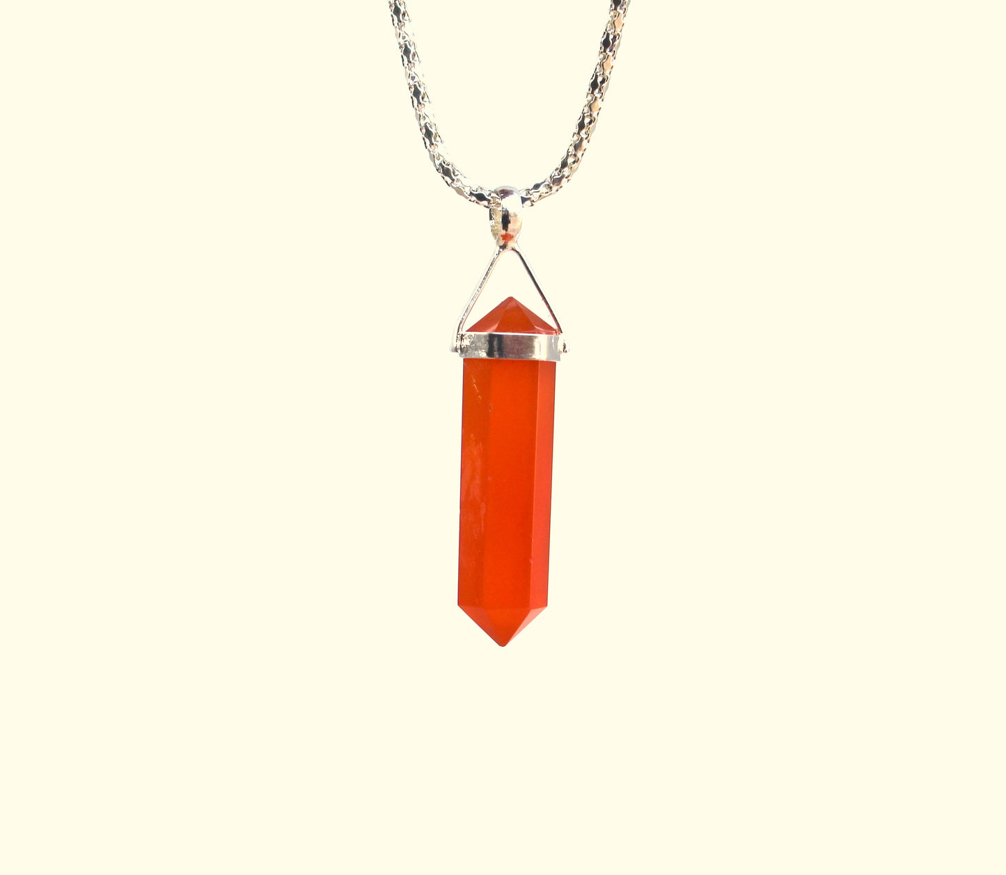 Natural Carnelian Double Point Necklace