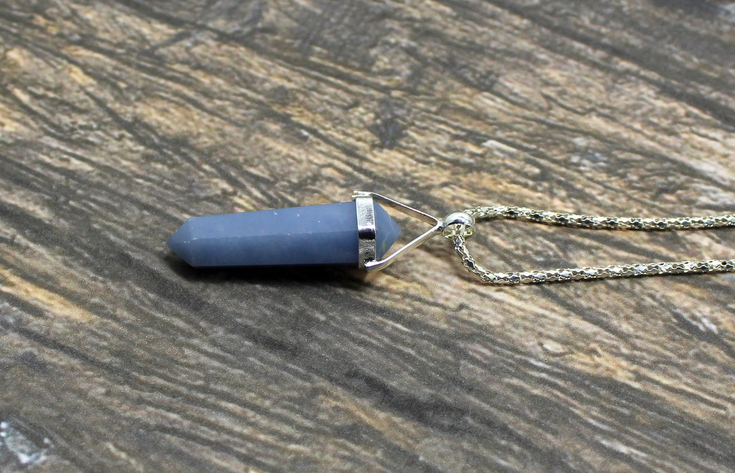 Natural Angelite Double Point Necklace