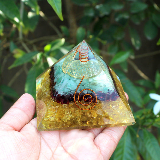 Orgonite Crystal Triple Money Pryamid