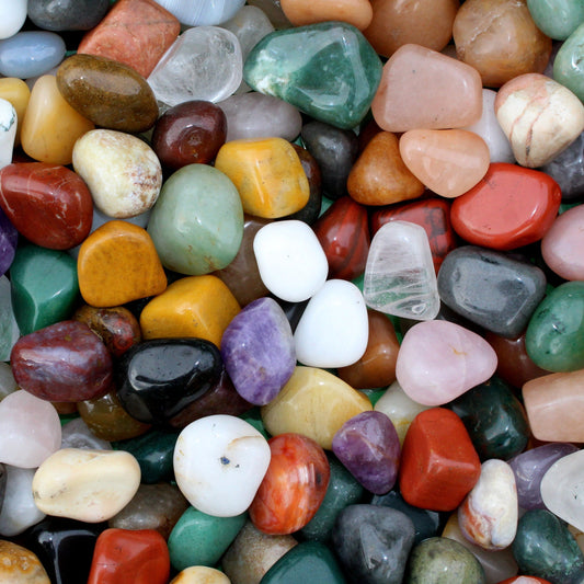 2 Lb Natural Mixed Gemstone Tumbled Stone - Wholesale