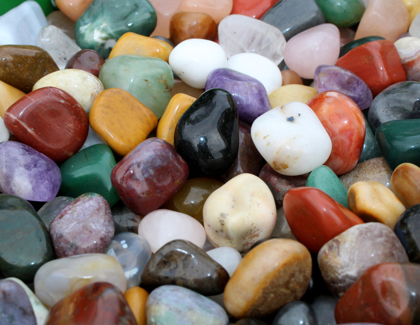 2 Lb Natural Mixed Gemstone Tumbled Stone - Wholesale