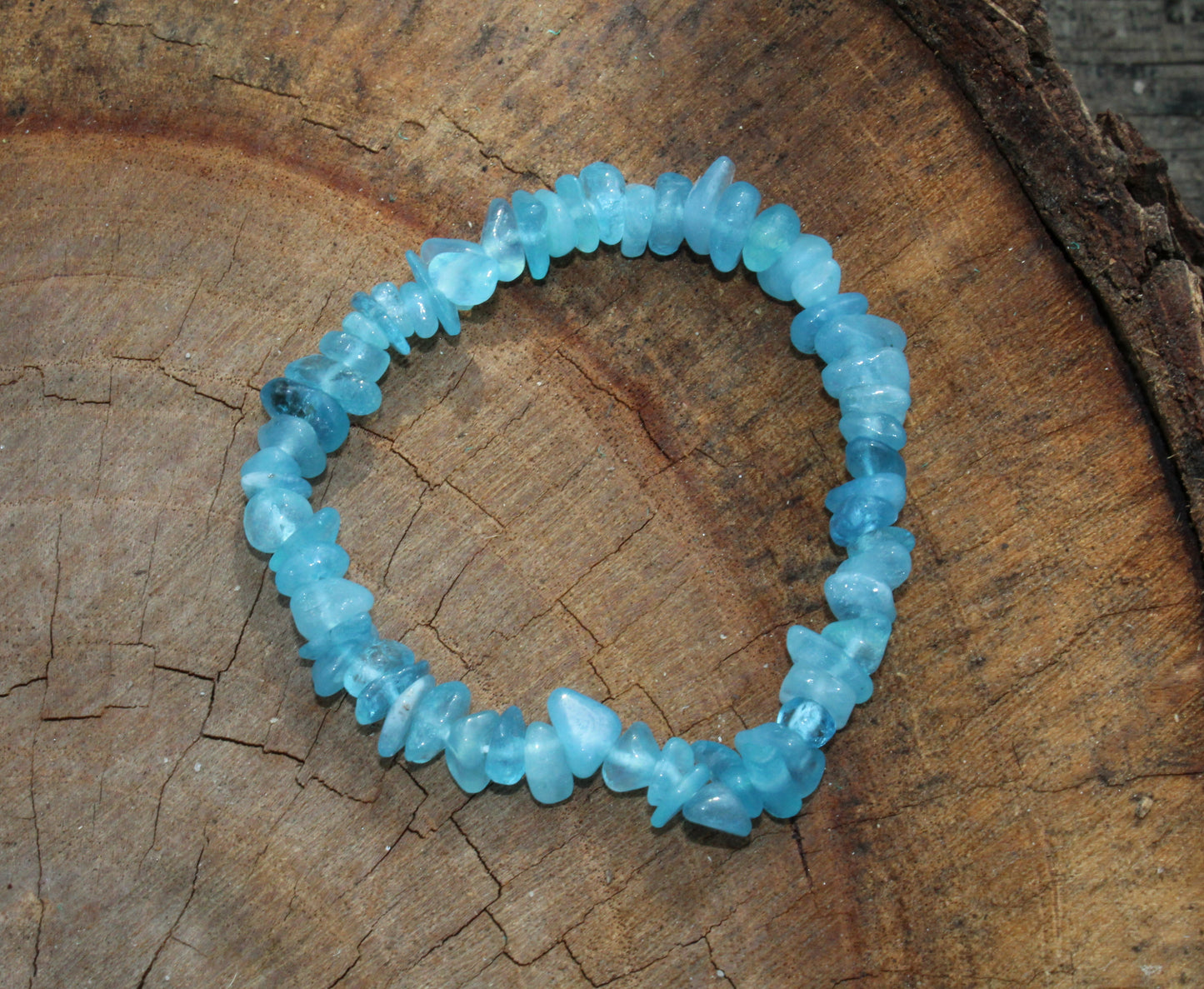 Natural Aquamarine Chip Bracelet